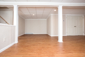 A complete finished basement system in a Westborough home