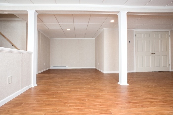 A complete finished basement system in a Westborough home