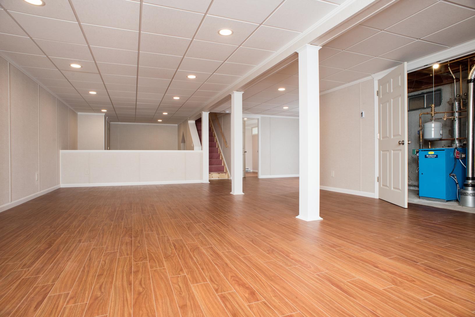 Beautiful modern basement after remodeling