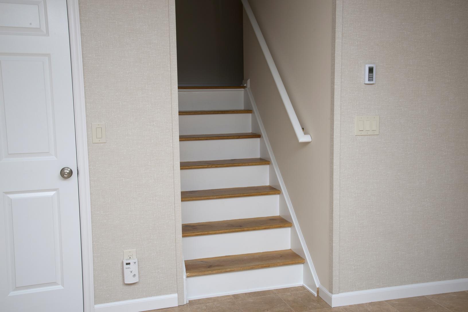 Renovated basement staircase in Fitchburg